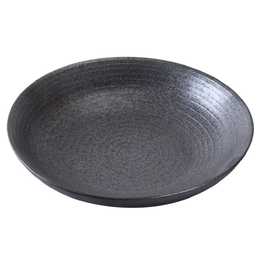 Yanco DB-609 30 Oz Diamond Black Salad Soup Bowl Porcelain 9 Inch Round