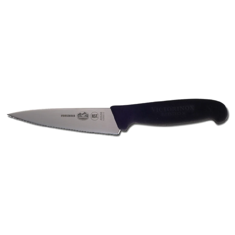 JB Prince V846 5 Inch Wavy Utility Knife High Carbon Stainless Steel Plastic Black JB Prince V846 5 Inch Wavy Utility Knife High Carbon Stainless Steel Plastic Black