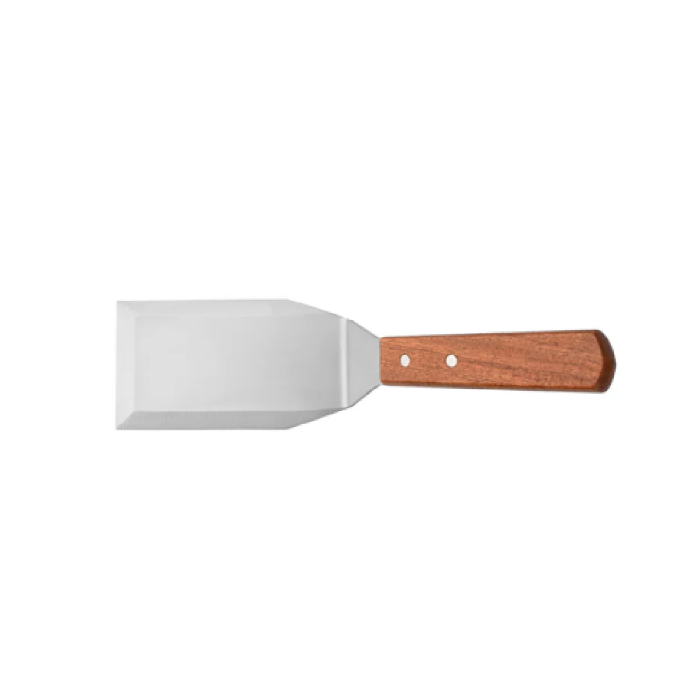 CAC China TNRW-BV53 5-1/8 Inch Beveled Edge Turner Wooden Handle Stainless Steel