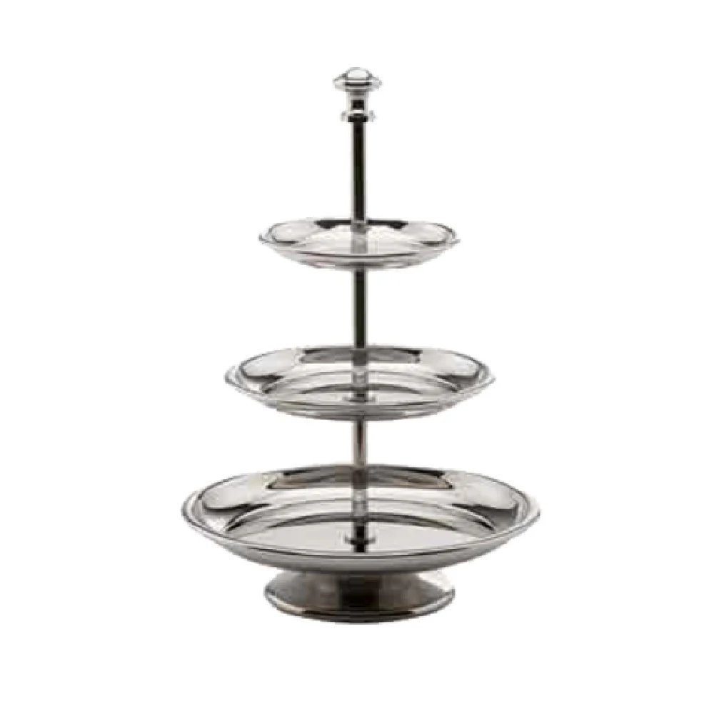 BauscherHepp 15.2269.2130 8-7/16 Inch Diameter 3 Tier Pastry Stand Metal Silver Plate Finish BauscherHepp 15.2269.2130 8-7/16 Inch Diameter 3 Tier Pastry Stand Metal Silver Plate Finish