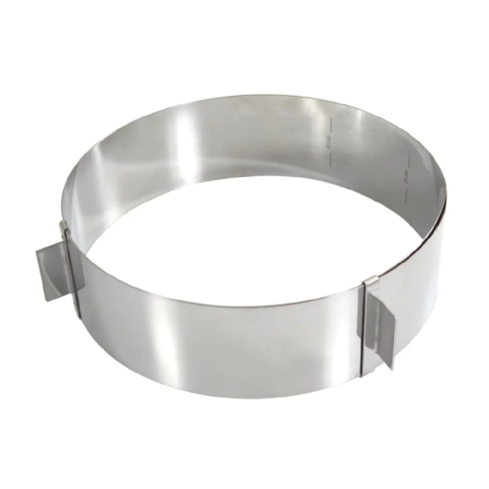 Louis Tellier 896480 6.3 to 11.02 Inch Diameter Adjustable Pastry Ring Stainless Steel