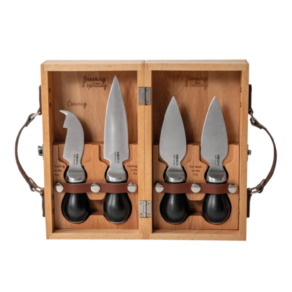 BOSKA Professional Cheese Equipment 104021 Boska Cheesemonger's Parm Set PRO (set Of 4)) 12.17''W X 2.52''D X 10.78''H BOSKA Professional Cheese Equipment 104021 Boska Cheesemonger's Parm Set PRO (set Of 4)) 12.17''W X 2.52''D X 10.78''H
