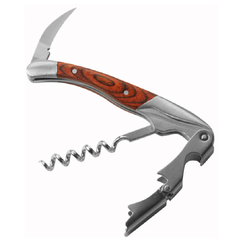 American Metalcraft WCRP 4-1/4 Inch Corkscrew Waiter's Type Wood Handle Red Pear