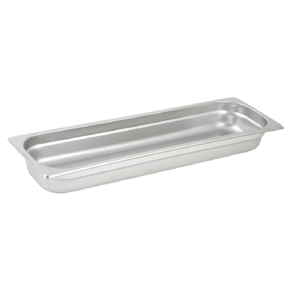 Winco SPJL-2HL 1/2 Size Long Steam Table Pan 25 Gauge Stainless Steel with Anti-jamming