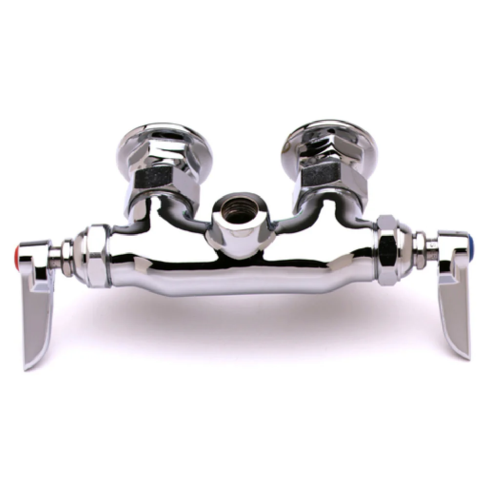 T&S Brass B-0346-LN Pantry Faucet 3-3/8 Inch Wall-Mount Double Swivel Outlet