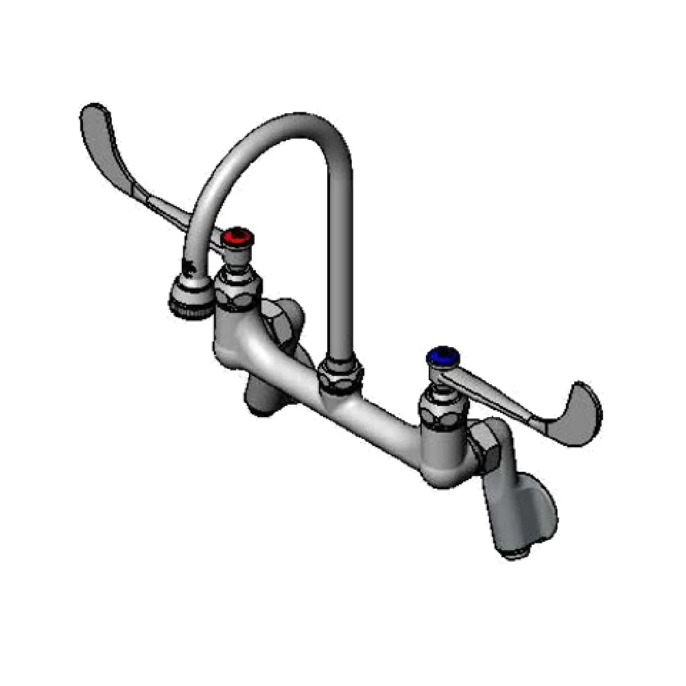 T&S Brass B-0355 8 Inch Surgical Sink Mixing Faucet Wall Mount Chrome Brass