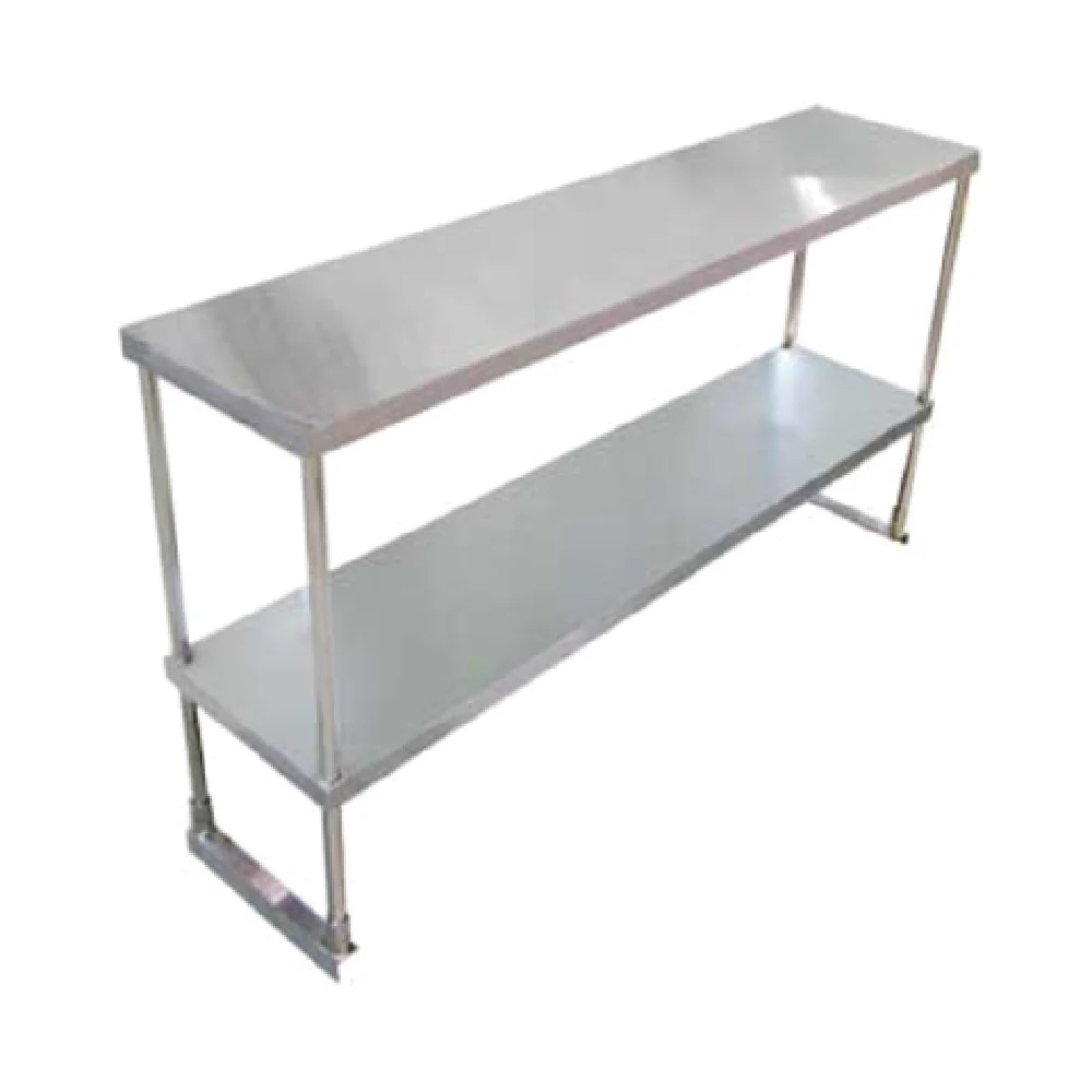 Optional 60 Inch Double Tier 18 Gauge Stainless Steel Overshelf with NSF, Omcan 23989 Optional 60 Inch Double Tier 18 Gauge Stainless Steel Overshelf with NSF, Omcan 23989