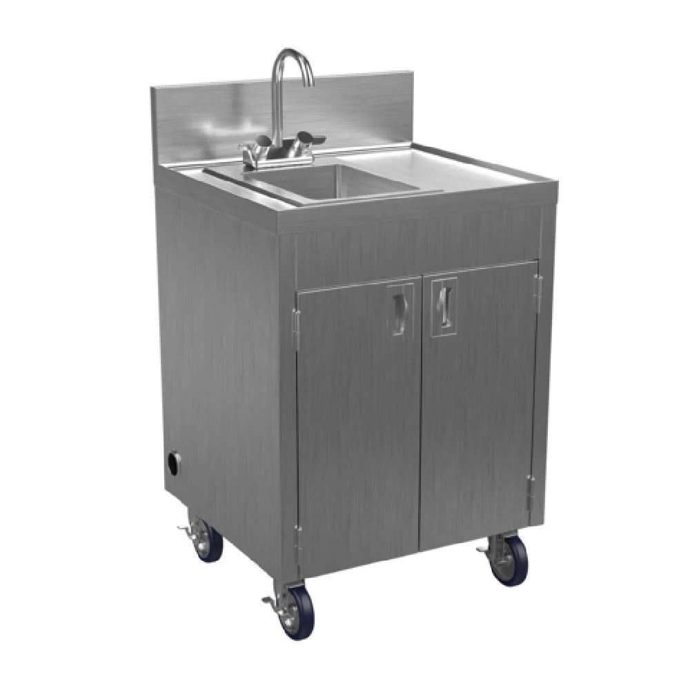 Winholt STCT-BHD2436PUMP-WH 26 Inch Mobile Hand Sink Electric with Goose Neck Faucet Stainless Steel Winholt STCT-BHD2436PUMP-WH 26 Inch Mobile Hand Sink Electric with Goose Neck Faucet Stainless Steel