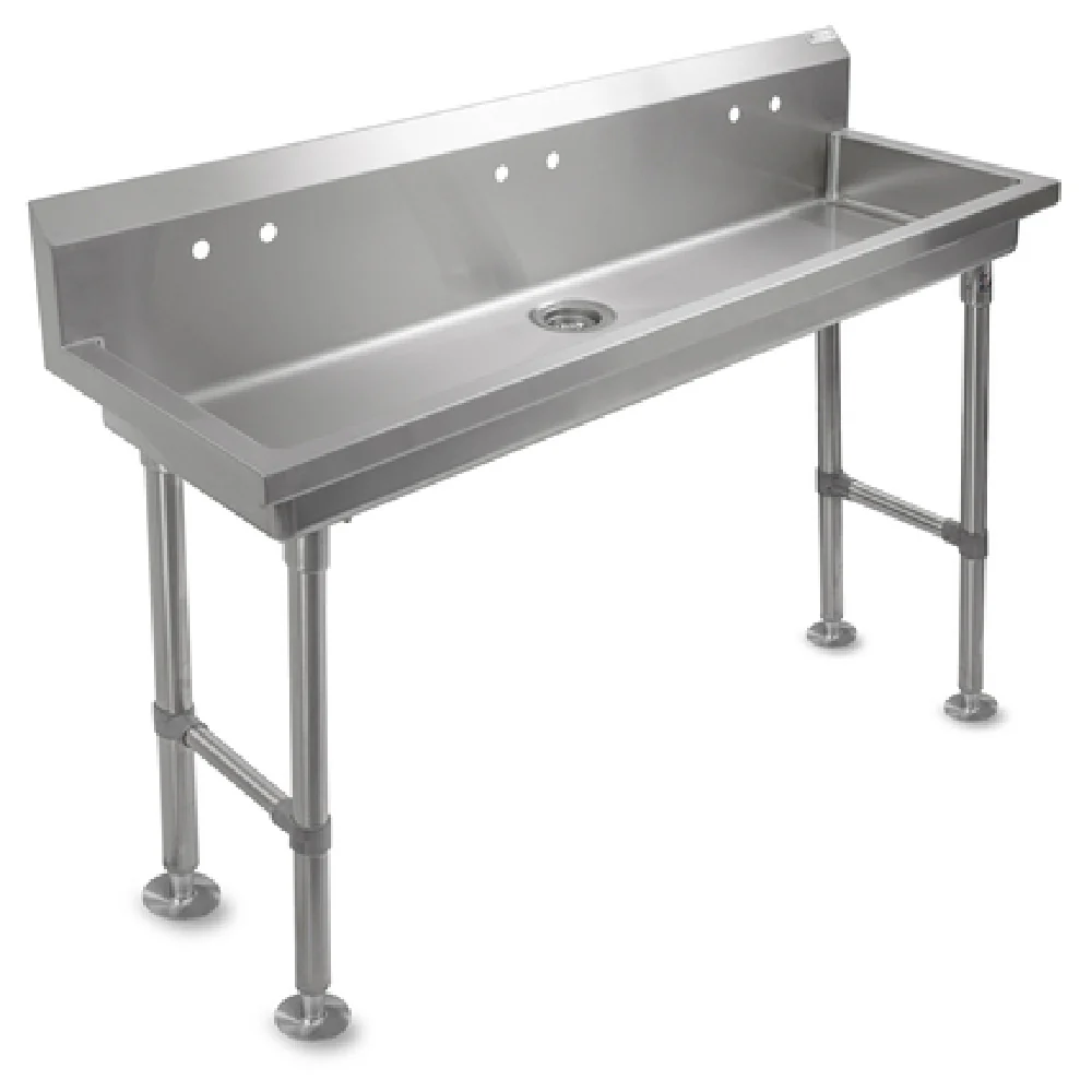 John Boos PBMSHS-F1-10020 100 Inch Multi-Station Handwash Sink Stainless Steel with 5 Faucet Holes