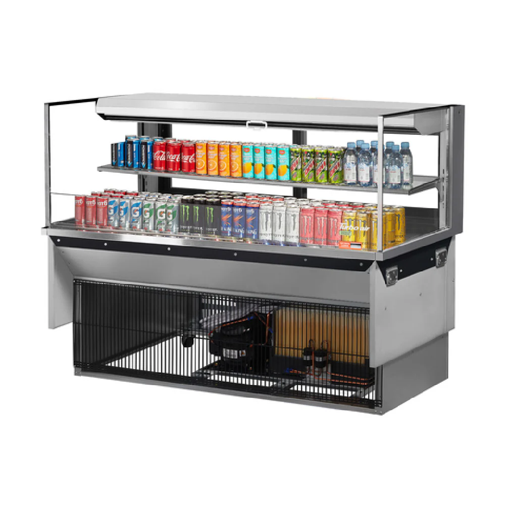 Turbo Air TOM-60L-UFD-S-2SI-N 59 Inch Low Profile Drop-In Display Case 13 Cu Ft