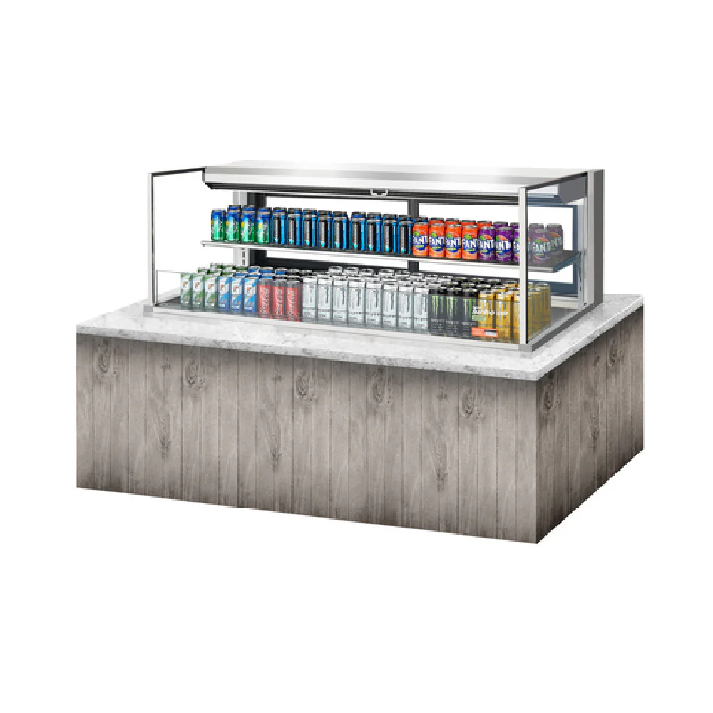Turbo Air TOM-60L-UFD-S-2SI-N 59 Inch Low Profile Drop-In Display Case 13 Cu Ft Turbo Air TOM-60L-UFD-S-2SI-N 59 Inch Low Profile Drop-In Display Case 13 Cu Ft