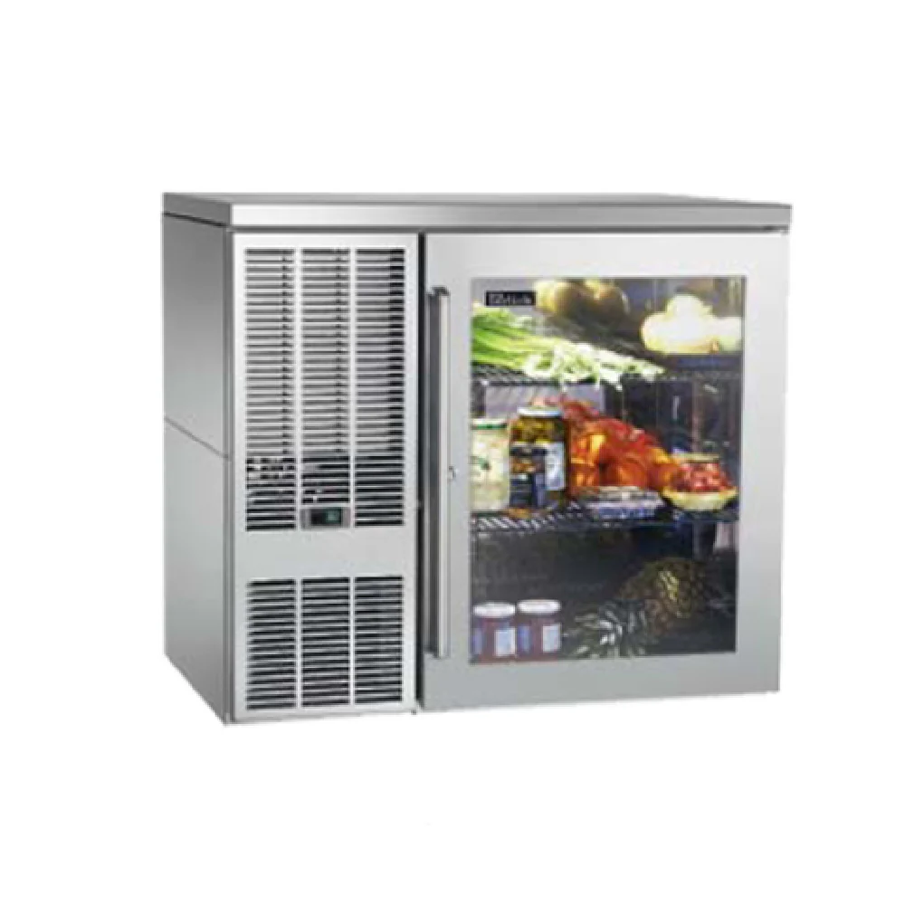 Perlick BBS36_BLSDC 36 Inch Refrigerated Back Bar Cabinet 7.4 cu ft Stainless Steel and Black