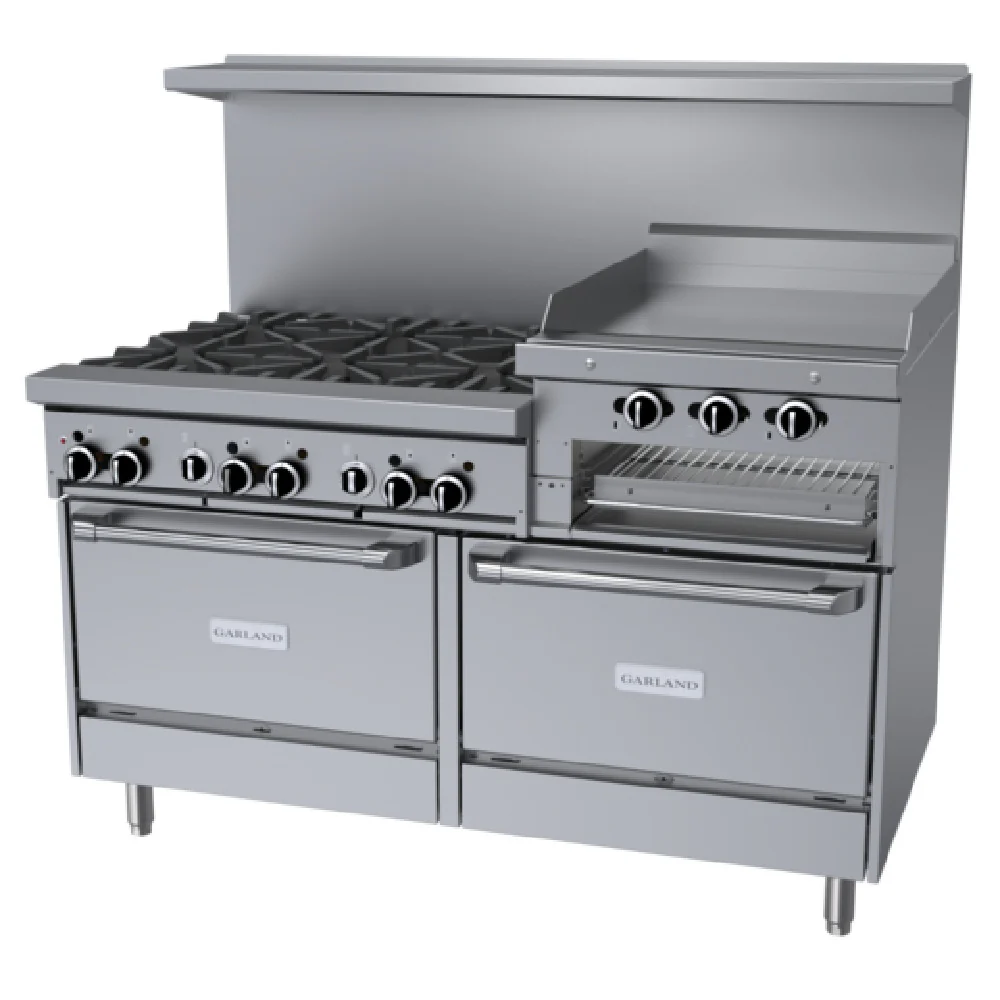 Garland GFE60-6R24RR_LP 60 Inch Gas Restaurant Range with 6 Burners 26000 BTU and 2 Ovens