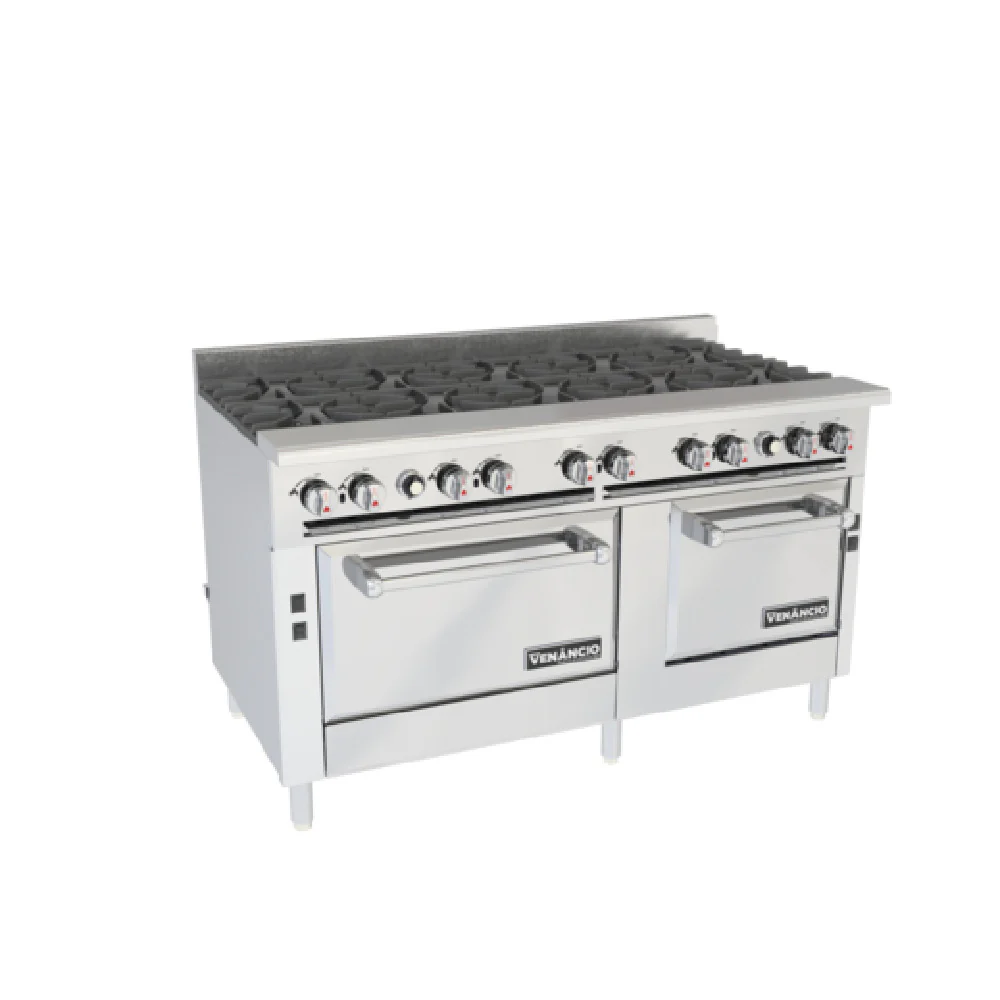 Venancio R602CO-60B_NAT 60 Inch Gas Restaurant Range with 10 Burners 385000 BTU Venancio R602CO-60B_NAT 60 Inch Gas Restaurant Range with 10 Burners 385000 BTU