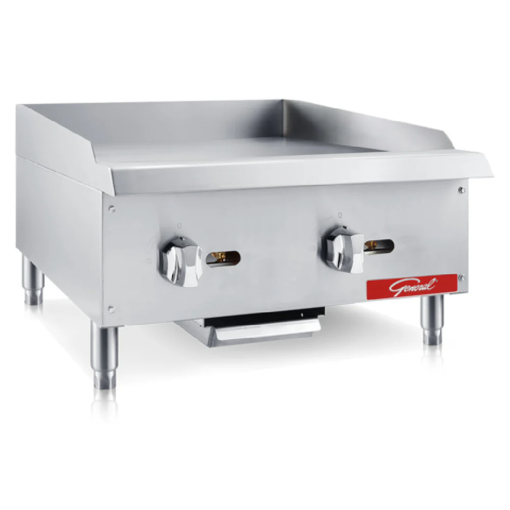 General GCMG-24NG 24 Inch Heavy Duty Griddle Gas Stainless Steel with Splash Guard 60kBTU