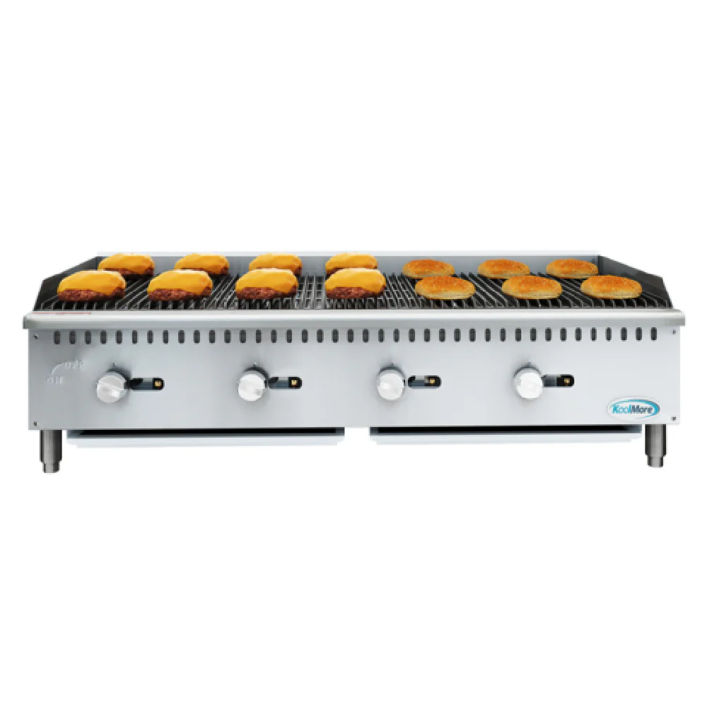 Koolmore KM-GCB4-48M 48 Inch Commercial Charbroiler Gas with 4 Burners 120000 BTU Koolmore KM-GCB4-48M 48 Inch Commercial Charbroiler Gas with 4 Burners 120000 BTU