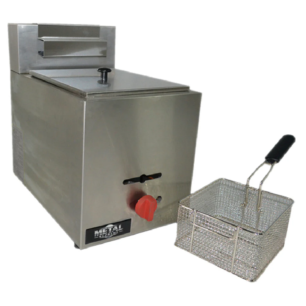 AMPTO F1BGVE 11 Inch Deep Fryer Gas Stainless Steel with Manual Control 25000 BTU