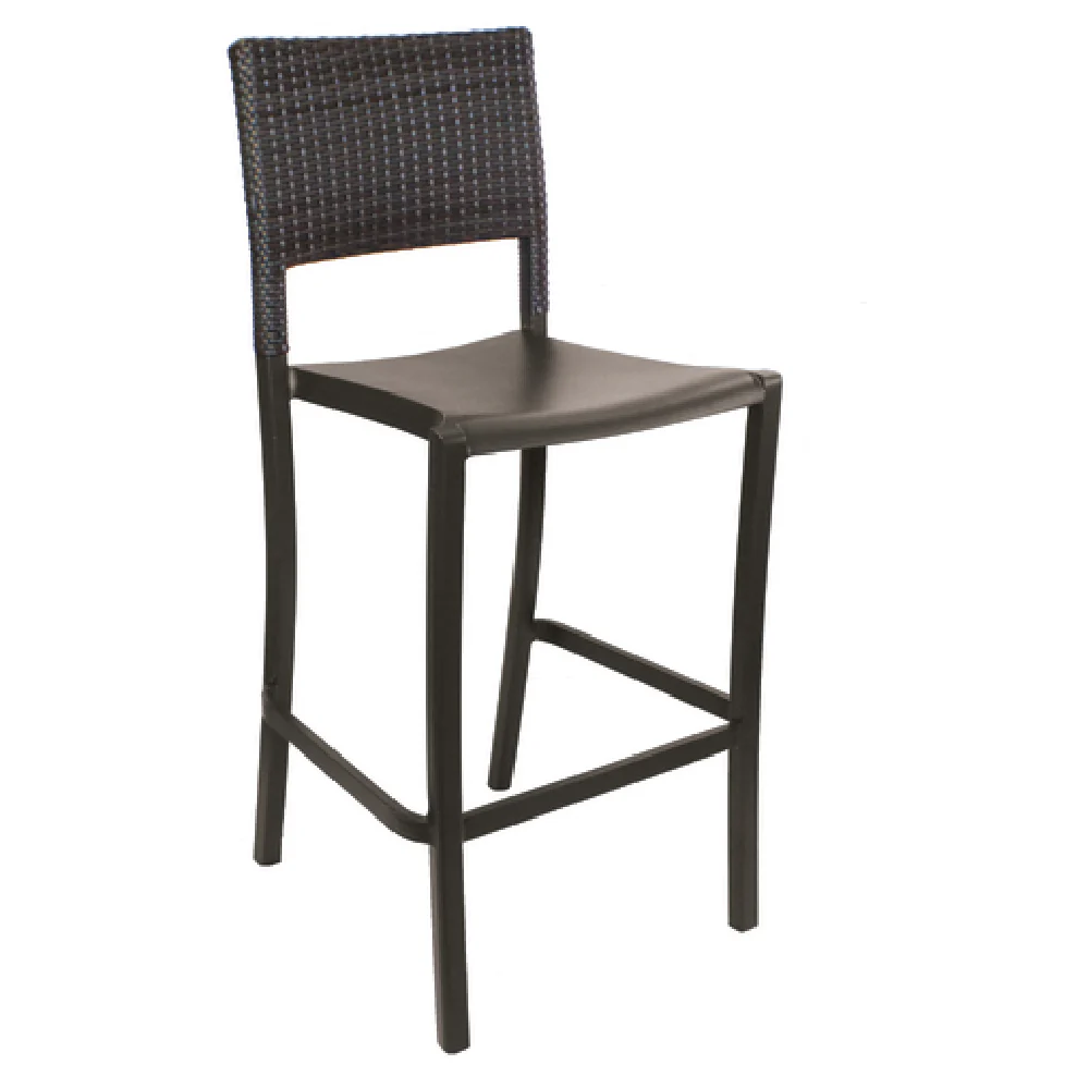 Grosfillex UT987037 21 Inch Armless Stacking Barstool Aluminum Synthetic Wicker Bronze Grosfillex UT987037 21 Inch Armless Stacking Barstool Aluminum Synthetic Wicker Bronze