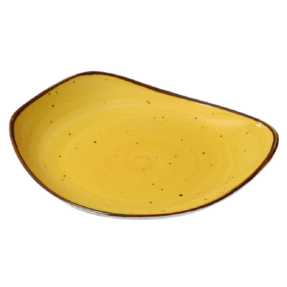 Yanco LY-110YL 10-1/2 Inch Lyon Plate Free Form Dishwasher Oven Microwave Safe Porcelain