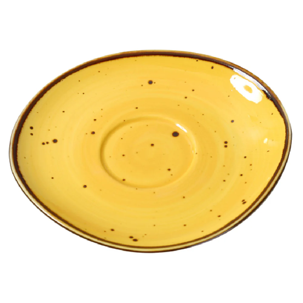 Yanco LY-002YL 6-1/2 Inch Freeform Saucer With Glazed Porcelain Finish