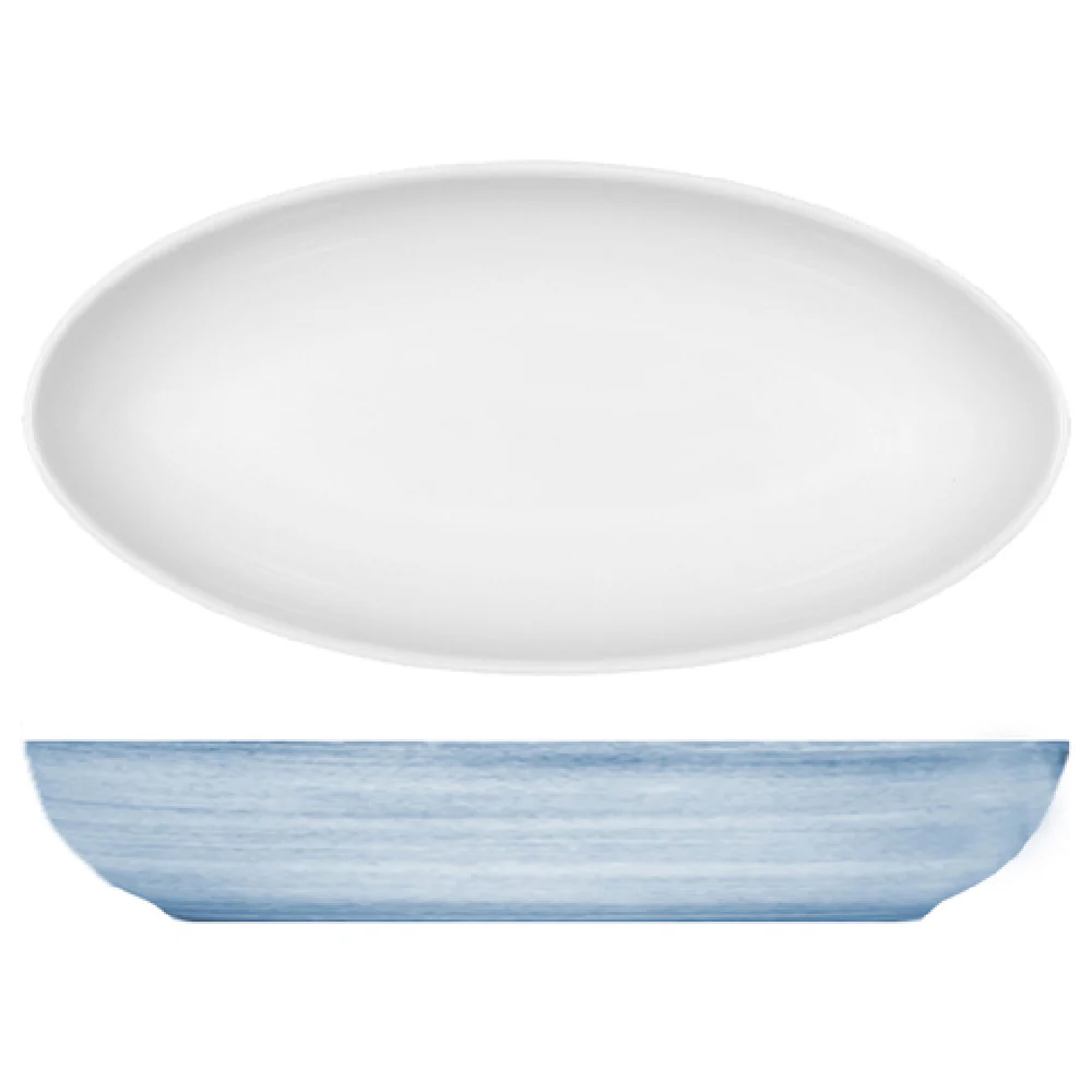 BauscherHepp 306223-820302 9-1/5 Inch Oval Relish Dish Porcelain Ceramica Blue Decor