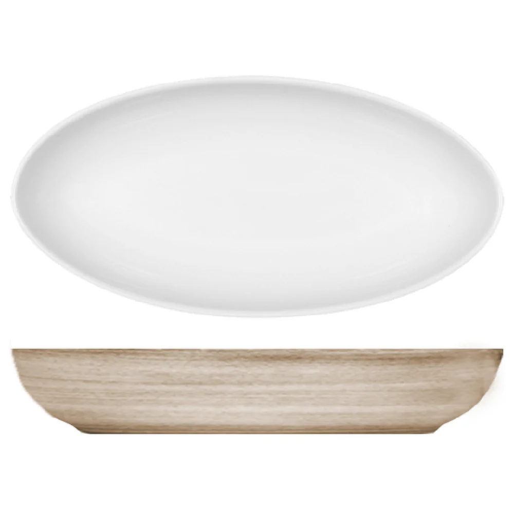 BauscherHepp 306223-820300 9-1/5 Inch Oval Relish Dish Porcelain Ceramica Wood Decor
