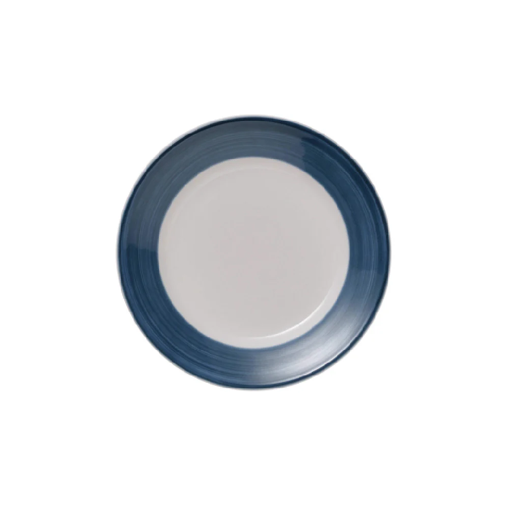 Libbey 113268 6-1/4 Inch Diameter Round Plate Vitrified Porcelain Blue Banded Libbey 113268 6-1/4 Inch Diameter Round Plate Vitrified Porcelain Blue Banded