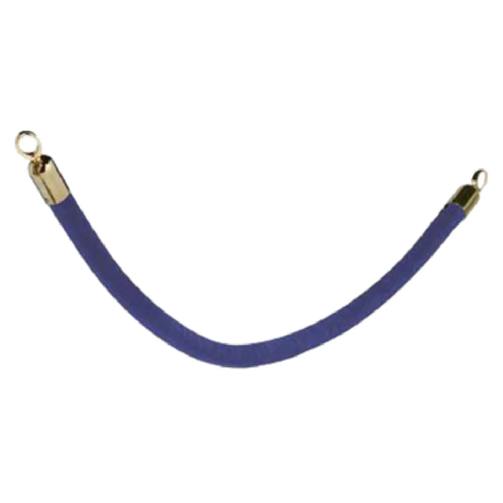 American Metalcraft RSCLRPGOBU 60 Inch Velour Crowd Control Stanchion Rope Blue with Gold Ends