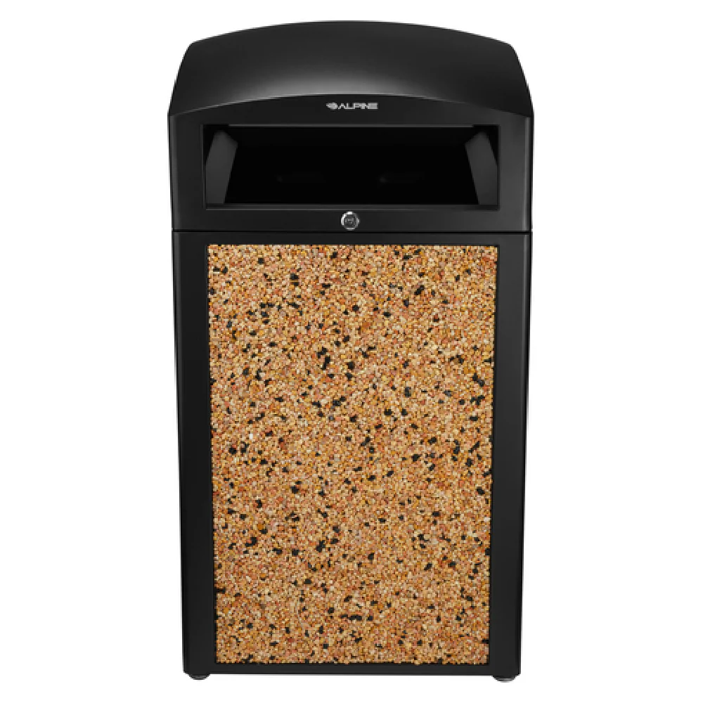 Alpine Industries ALP471-40-STO 21 Inch All Weather Trash Container Steel with lid