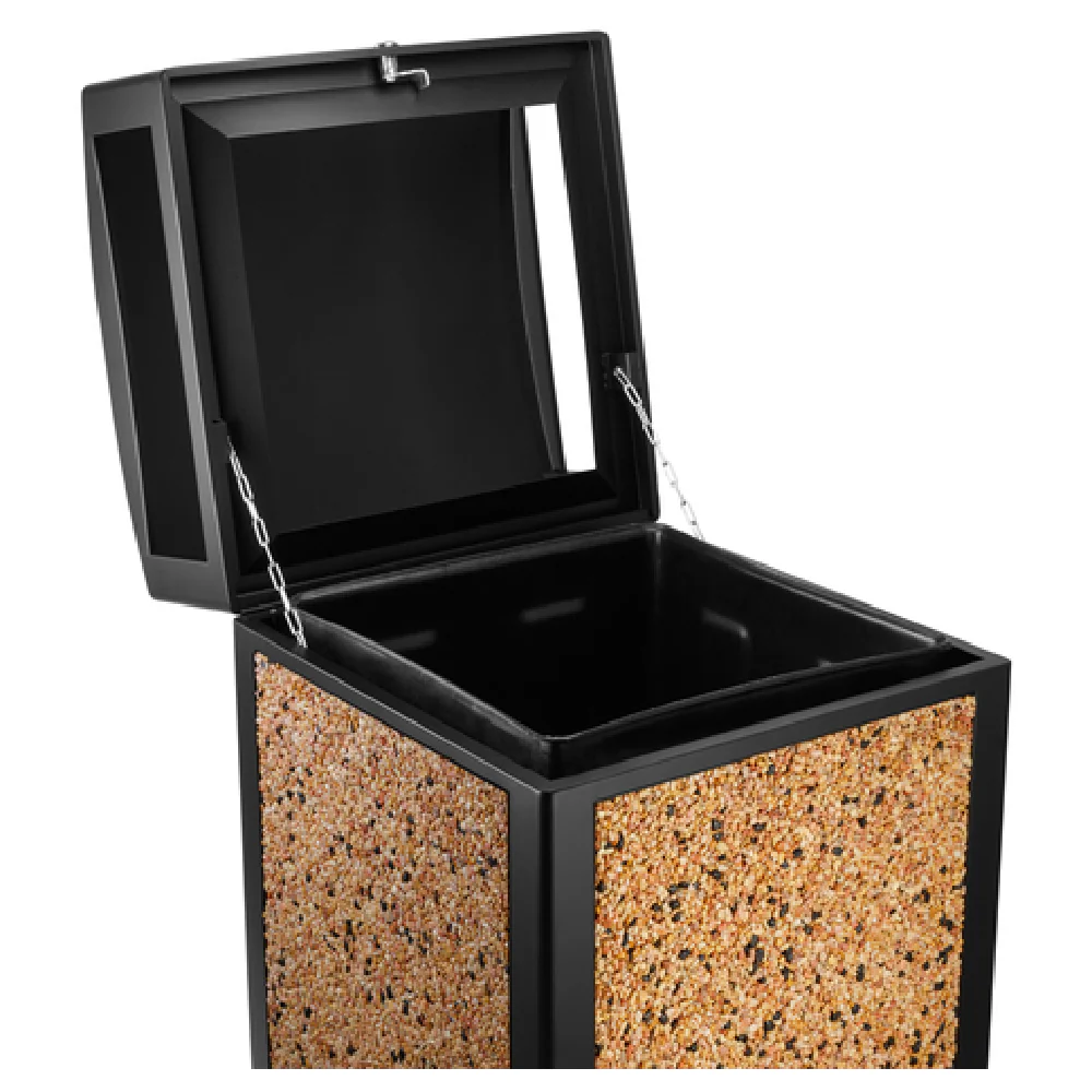 Alpine Industries ALP471-40-STO 21 Inch All Weather Trash Container Steel with lid Alpine Industries ALP471-40-STO 21 Inch All Weather Trash Container Steel with lid