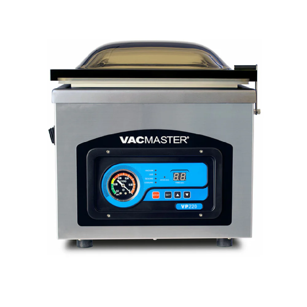VacMaster VP220 15-1/2 Inch Chamber Vacuum Sealer Countertop Stainless Steel with Pouches VacMaster VP220 15-1/2 Inch Chamber Vacuum Sealer Countertop Stainless Steel with Pouches
