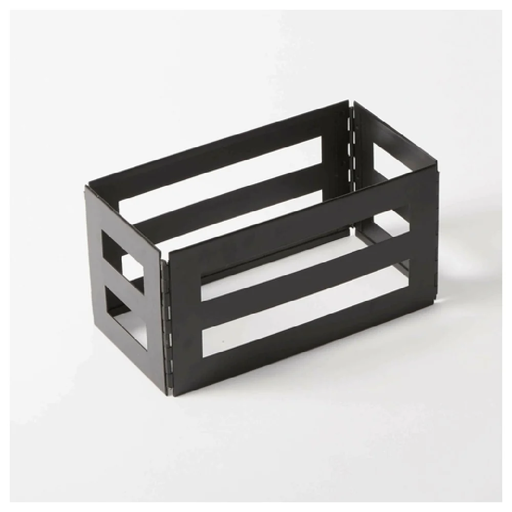 American Metalcraft KBC12 12 Inch Iron Collapsible Crate Black Powder Coated Finish