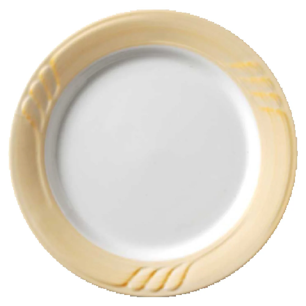 Vertex China SAU-54-Y 5 Oz Cup Round With Handle Sculpted Lines Pumpkin Vertex China SAU-54-Y 5 Oz Cup Round With Handle Sculpted Lines Pumpkin