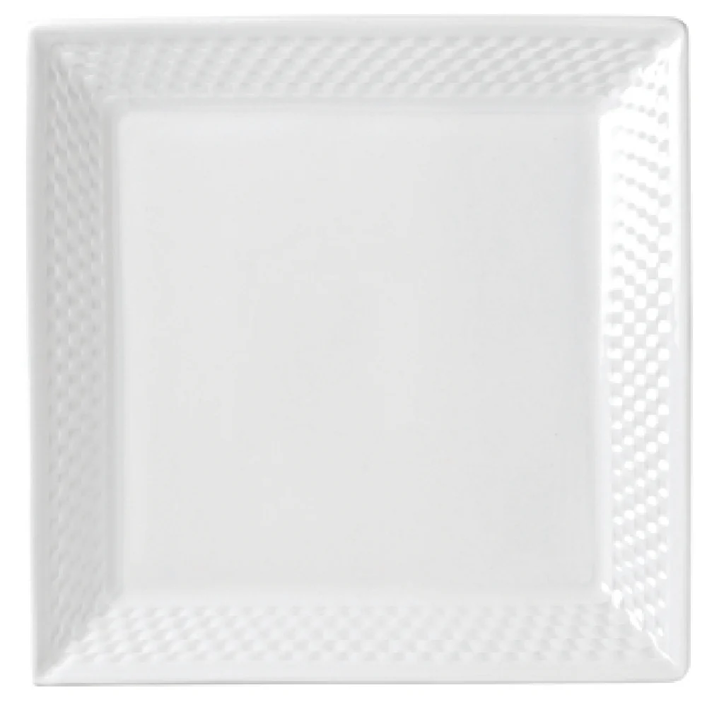 Libbey 999013136 8-1/2 Inch Square Plate Porcelain Embossed Lunar White Libbey 999013136 8-1/2 Inch Square Plate Porcelain Embossed Lunar White