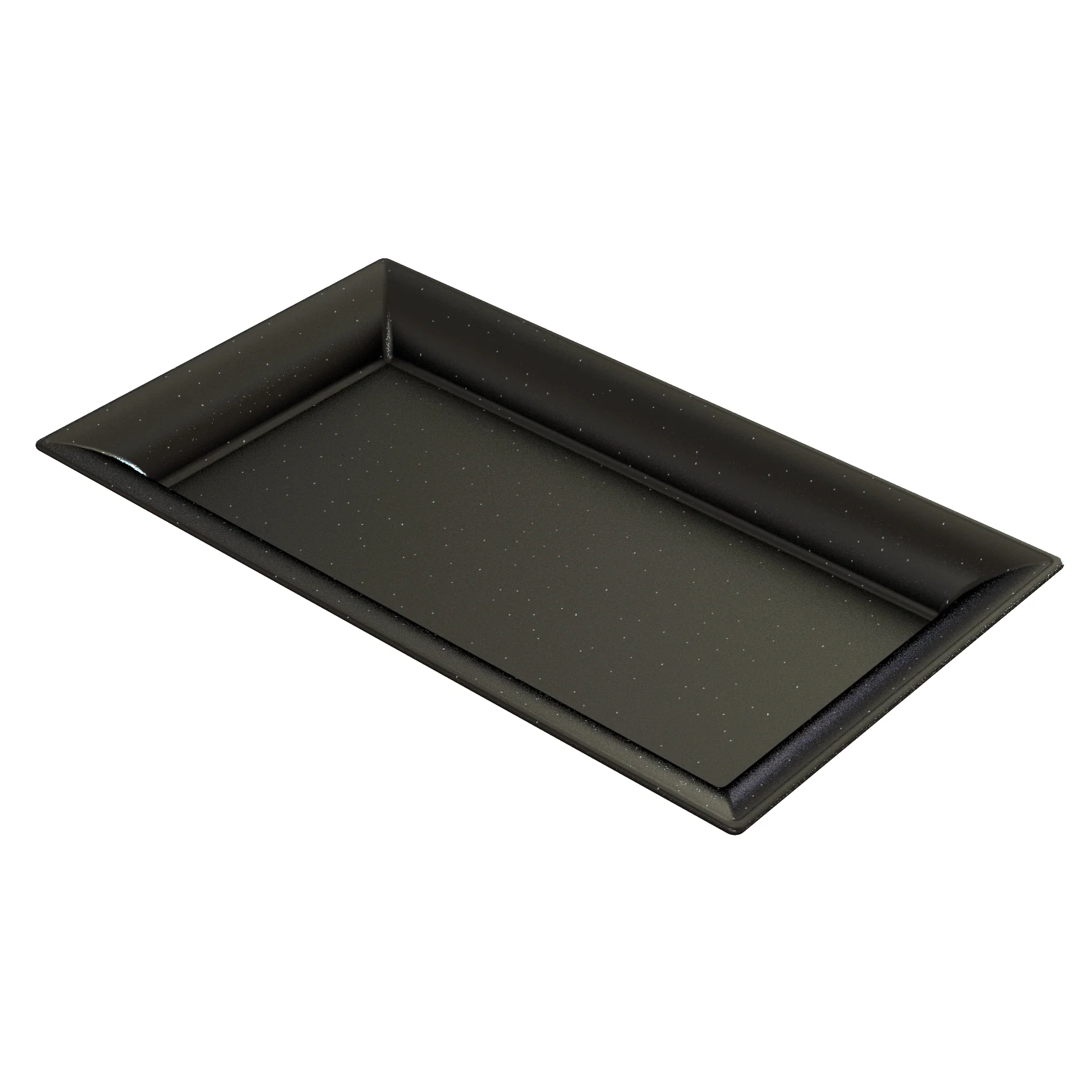 Tablecraft CW2110MS 21-1/2 Inch Platter Cold Holding Rectangle Cast Aluminum Midnight Speckle Finish