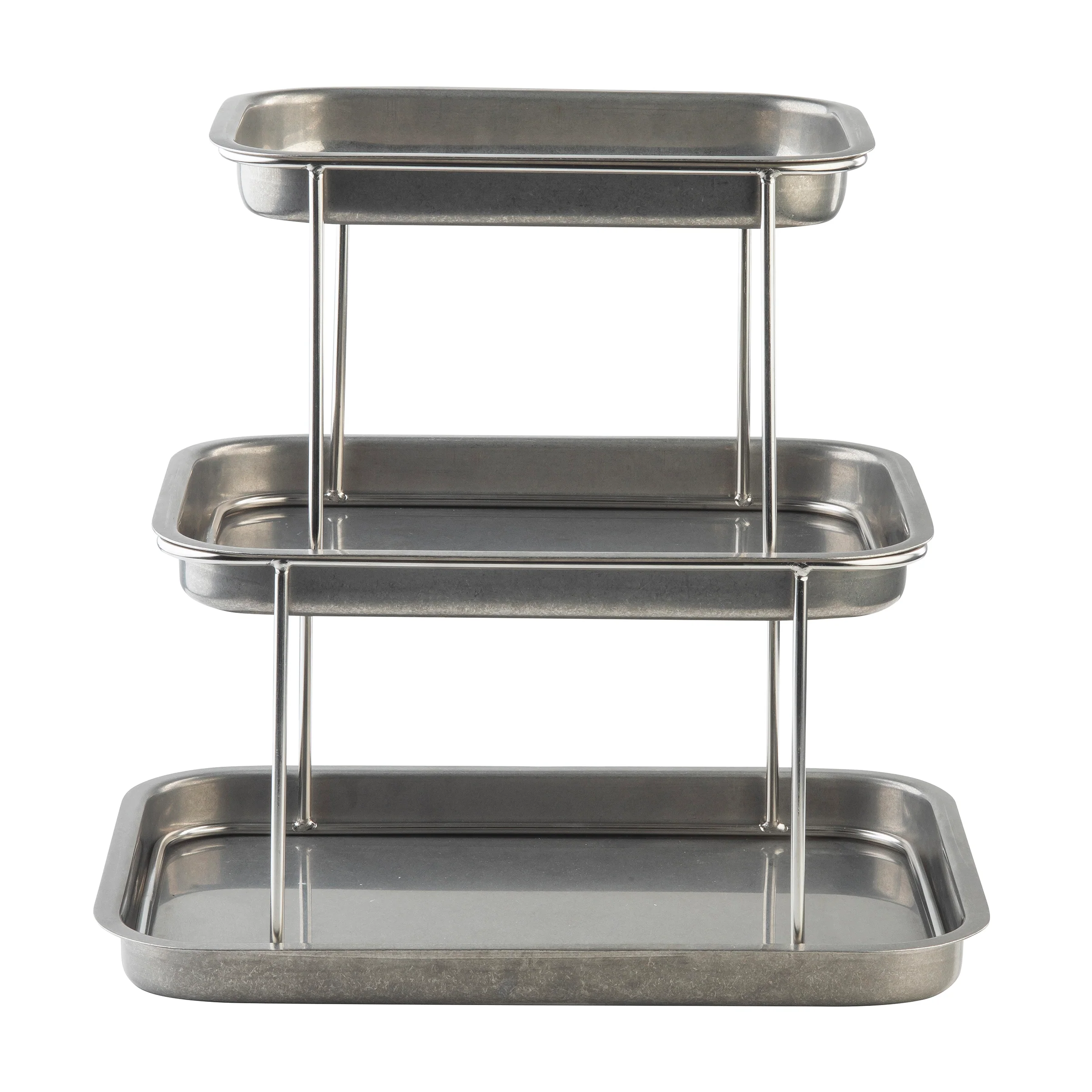 Tablecraft 12064 14.75 Inch Stainless Steel 3-tier Sharing Tower with Durability