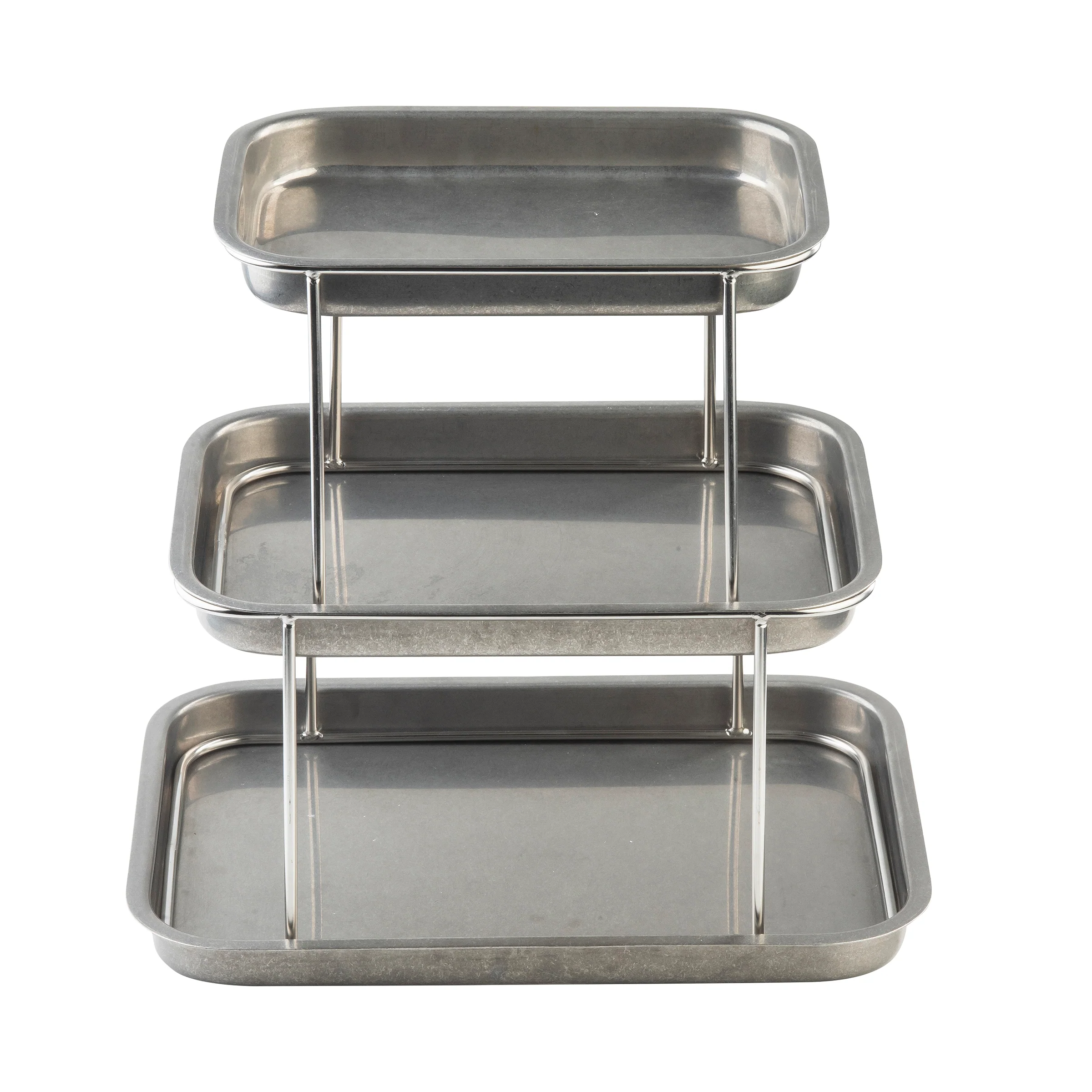 Tablecraft 12064 14.75 Inch Stainless Steel 3-tier Sharing Tower with Durability Tablecraft 12064 14.75 Inch Stainless Steel 3-tier Sharing Tower with Durability