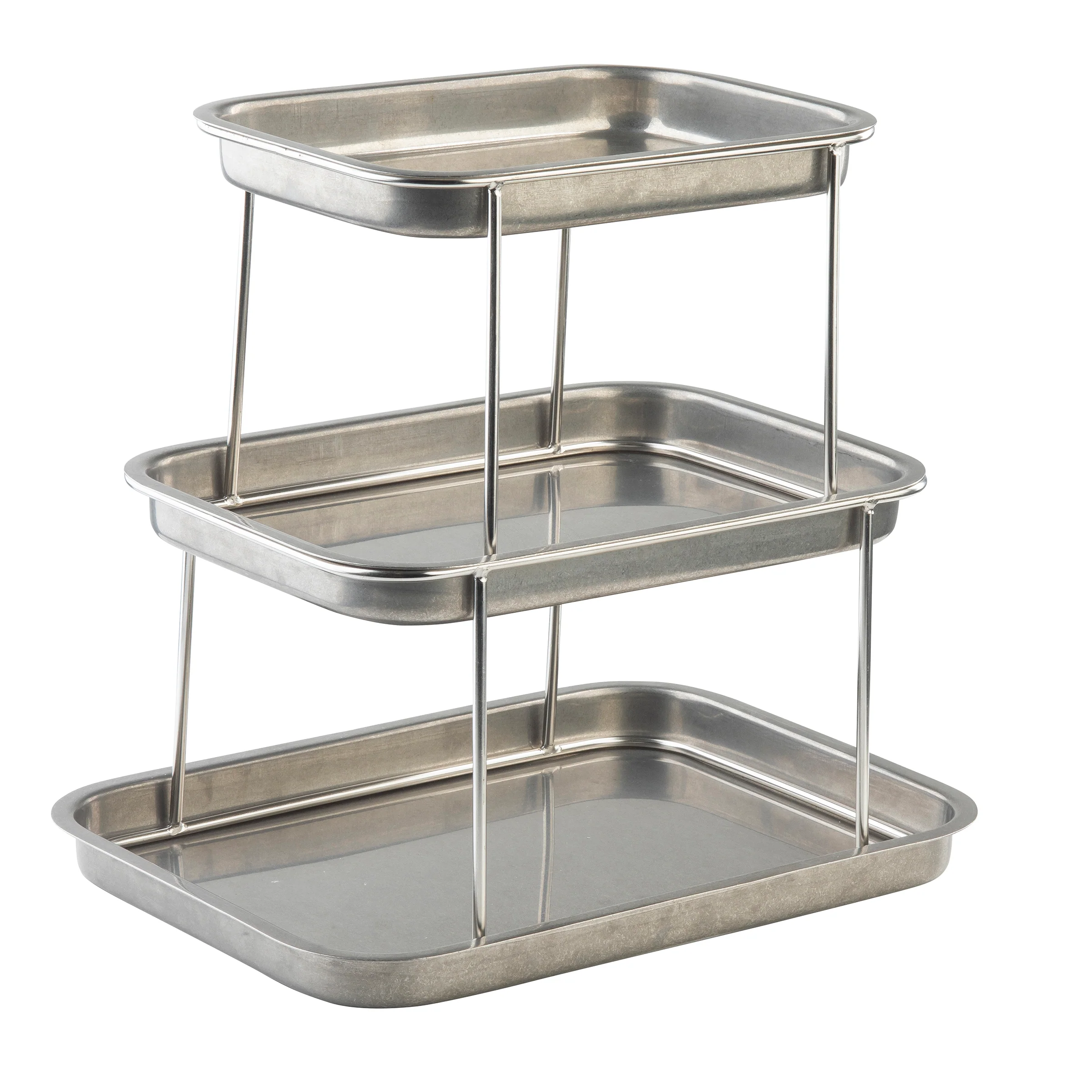 Tablecraft 12064 14.75 Inch Stainless Steel 3-tier Sharing Tower with Durability Tablecraft 12064 14.75 Inch Stainless Steel 3-tier Sharing Tower with Durability