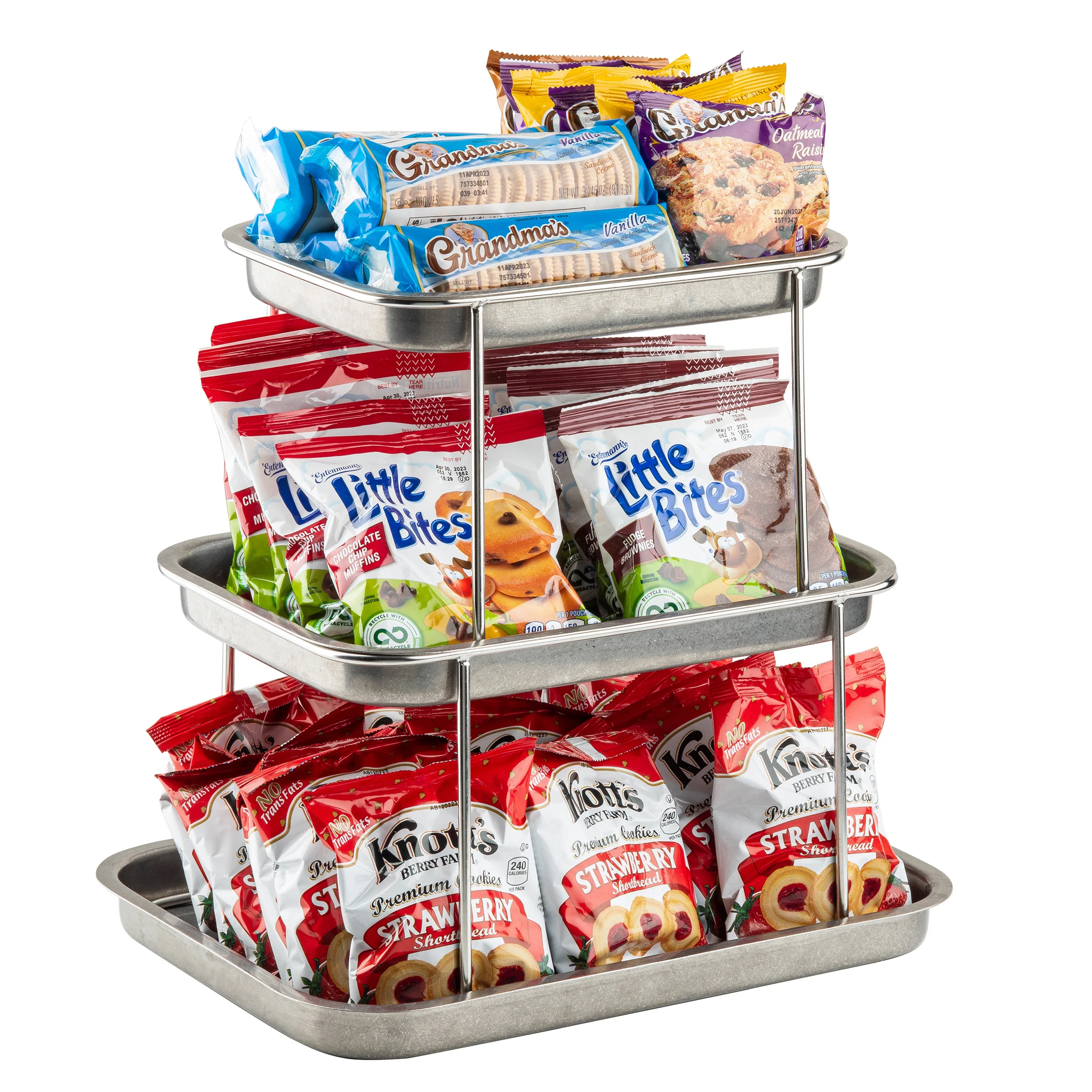 Tablecraft 12064 14.75 Inch Stainless Steel 3-tier Sharing Tower with Durability Tablecraft 12064 14.75 Inch Stainless Steel 3-tier Sharing Tower with Durability