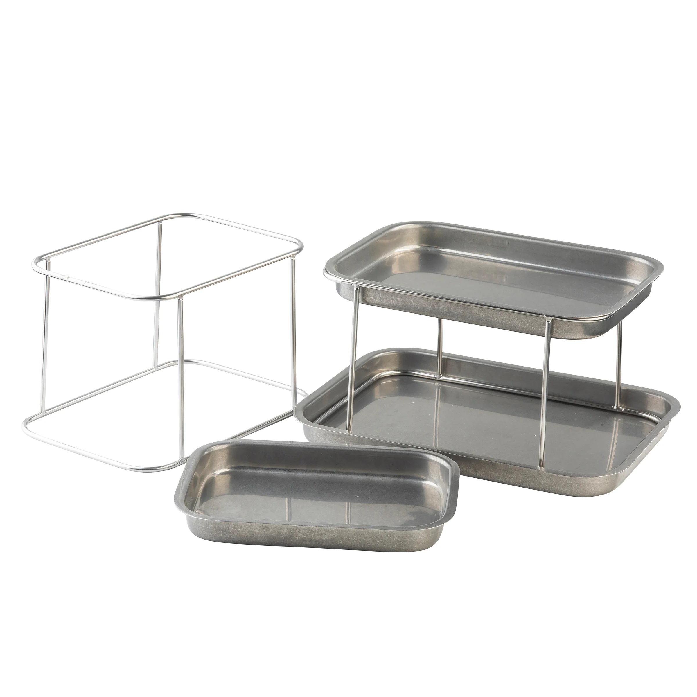 Tablecraft 12064 14.75 Inch Stainless Steel 3-tier Sharing Tower with Durability Tablecraft 12064 14.75 Inch Stainless Steel 3-tier Sharing Tower with Durability