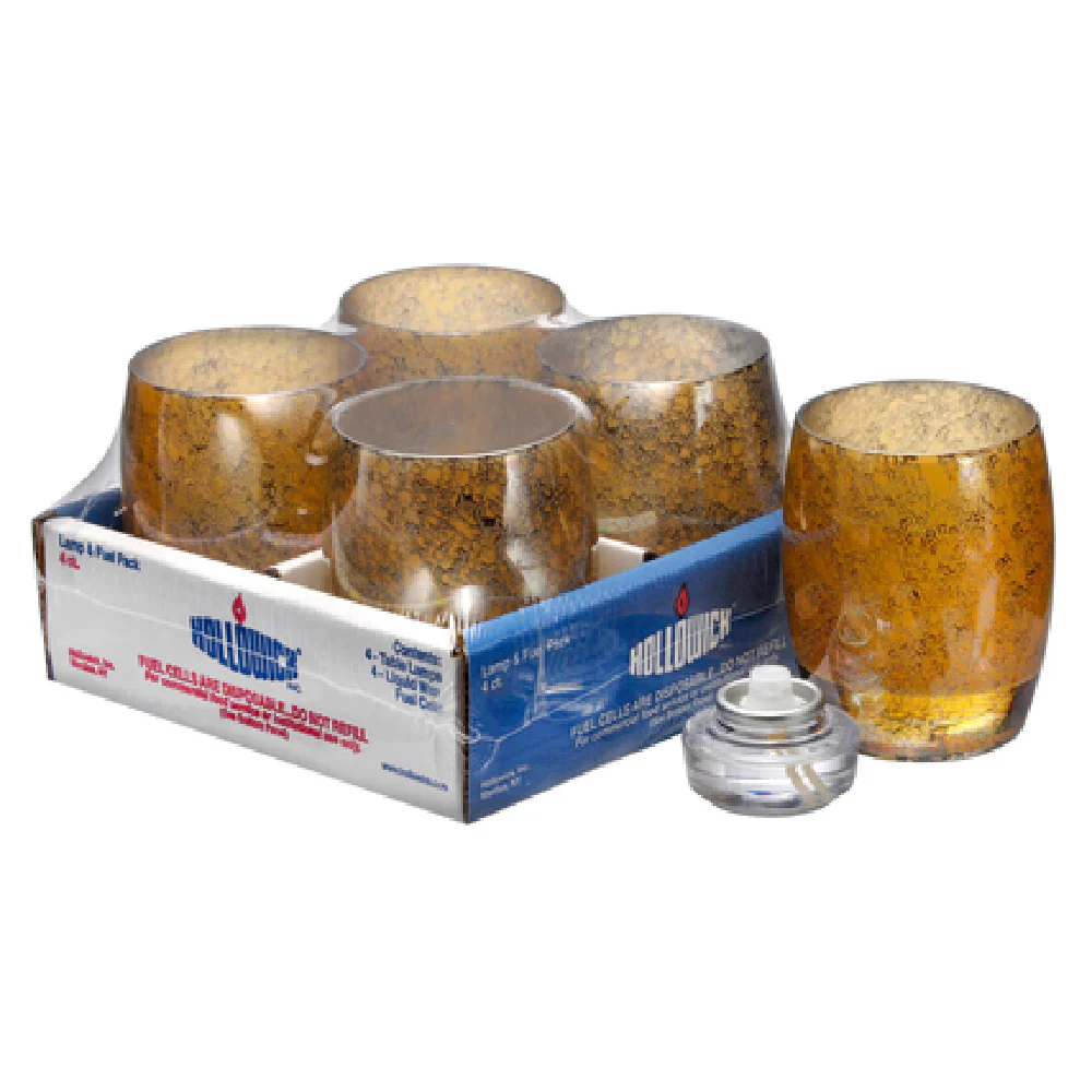 Hollowick 6404AG-4 3 Inch Votive Glass with Antique Gold Finish 4 Packs