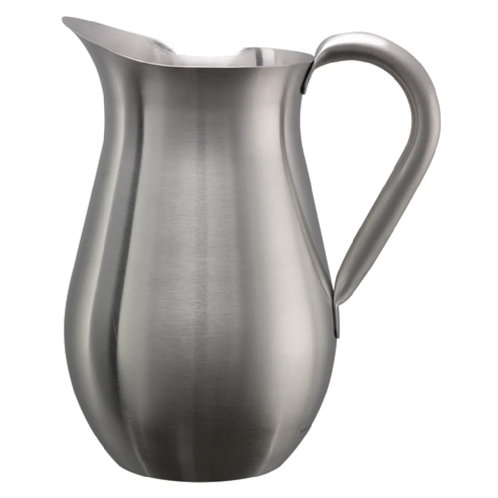 Service Ideas WPB2BSNG 5-3/4 Inch Bell Pitcher 67.6 Oz Non-Insulated with Handle 18/8 Stainless Steel Brushed Finish Service Ideas WPB2BSNG 5-3/4 Inch Bell Pitcher 67.6 Oz Non-Insulated with Handle 18/8 Stainless Steel Brushed Finish