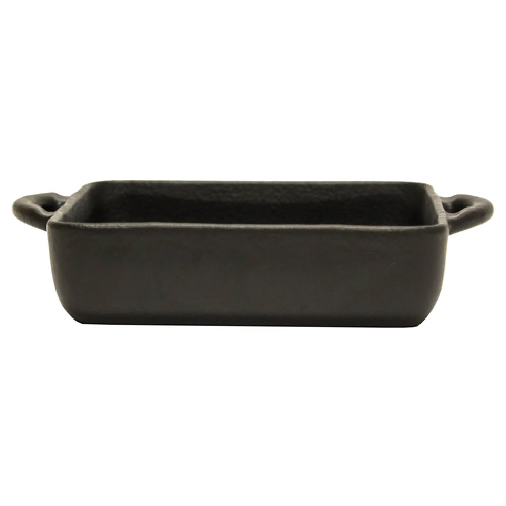 Vertex China OB-BK20 20 Oz. Square Baking Dish Scratch Resistant Matte Black Porcelain