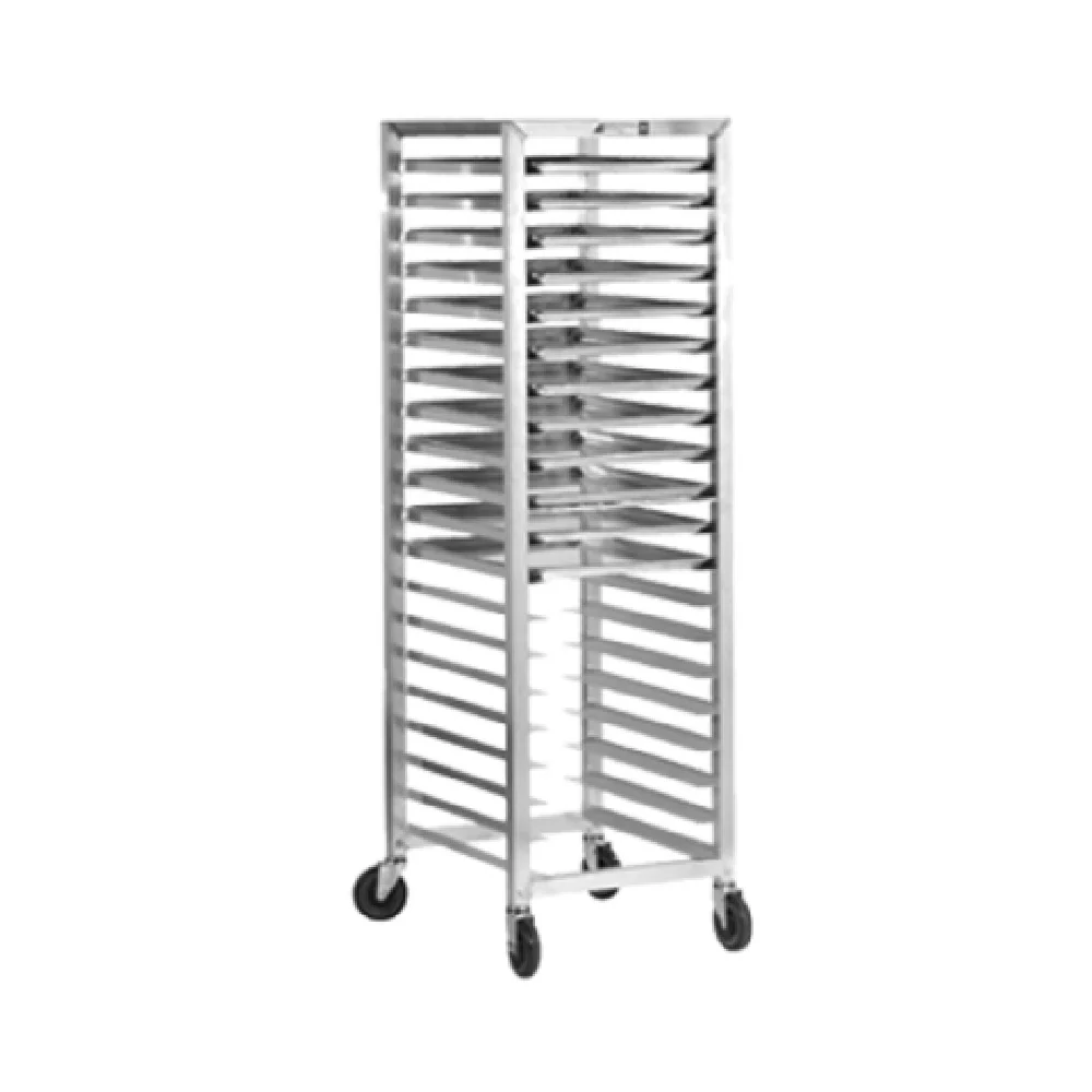 Alexander Industries HDE-402 21 Inch Mobile Heavy Duty Bun Pan Rack Aluminum with Open Sides Alexander Industries HDE-402 21 Inch Mobile Heavy Duty Bun Pan Rack Aluminum with Open Sides