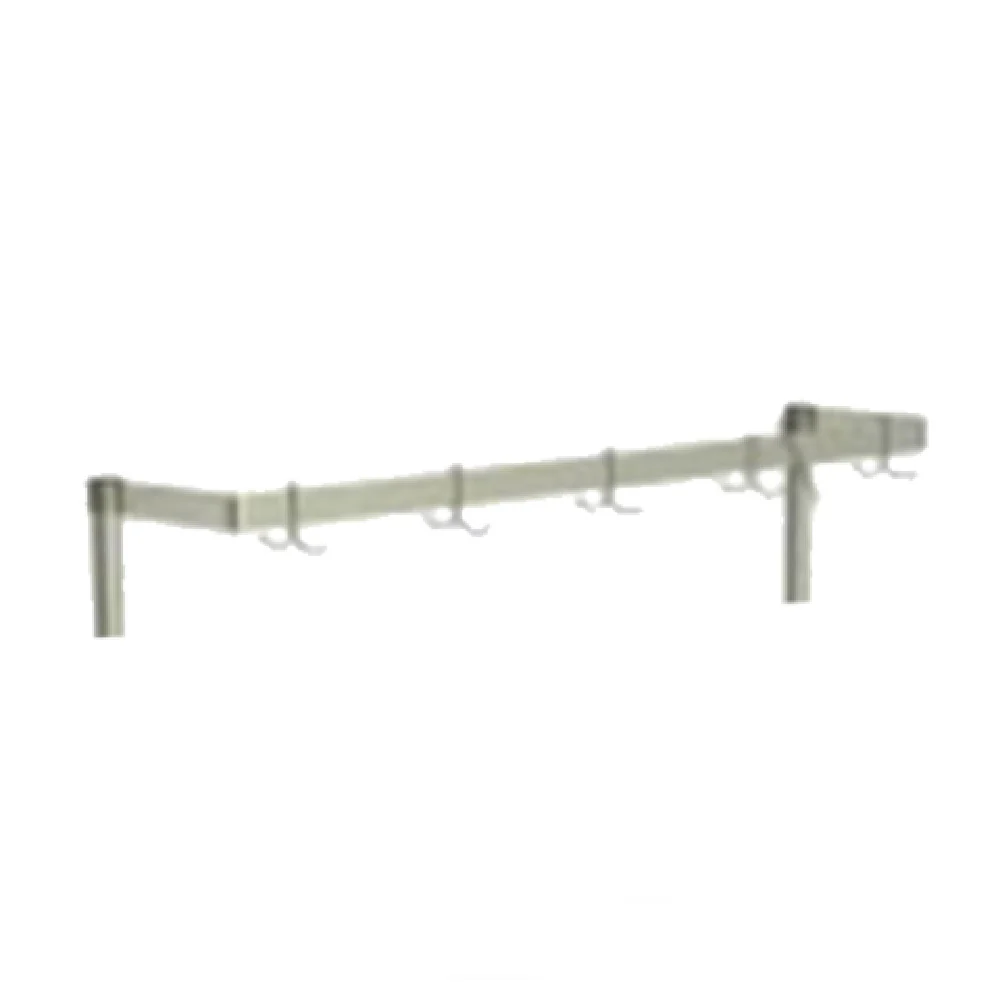 AERO Manufacturing FPS-144 144 Inch Pot Rack Double Hooks Table Mount Stainless Steel with Adjustable Bar