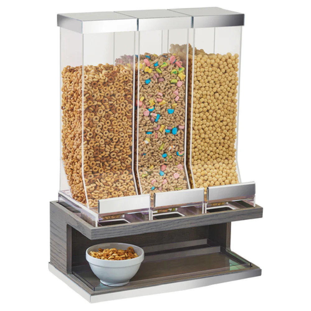 Cal Mil 3823-83 17-1/2 Inch Ashwood Cereal Dispenser 10L Capacity 3 Bins