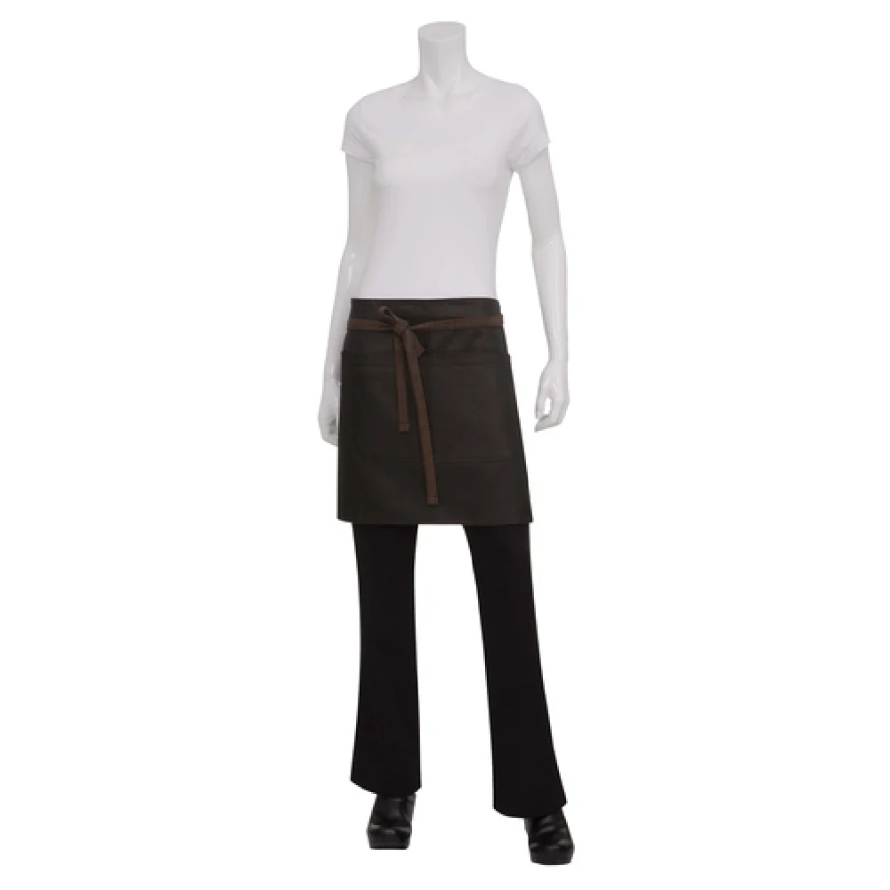 Chef Works AHWWT001BNB0 31 Inch Boulder Bistro Apron Brown Waxed Cotton Denim