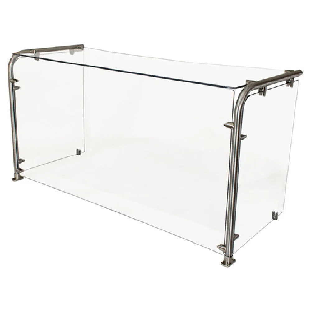 BK Resources SG-90CS-48G 48 Inch 90 Degree Angled Sneeze Guard Stainless Steel Tempered Glass BK Resources SG-90CS-48G 48 Inch 90 Degree Angled Sneeze Guard Stainless Steel Tempered Glass