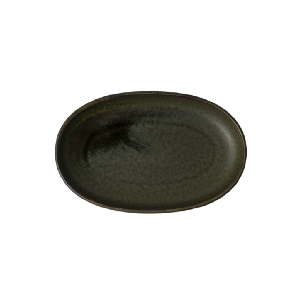 Steelite 6418MY035 7.0 Inch Oval Plate Wabi Sabi Kelp Porcelain
