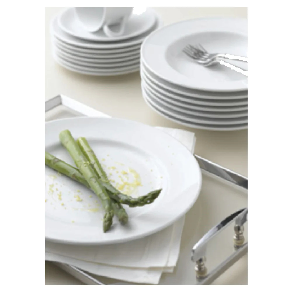 Vertex China AL-C21 12 Inch Plate Round Coupe Wide Rim Porcelain White Vertex China AL-C21 12 Inch Plate Round Coupe Wide Rim Porcelain White